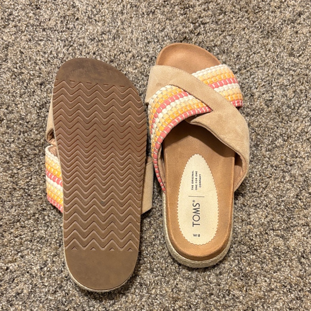 TOMS Women's Colorful Woven Slide Sandals - Picture 2 of 6